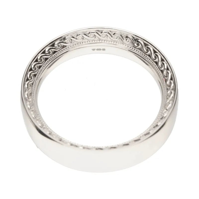 9ct White Gold Polished Inner Scrolling Wedding Ring264129
