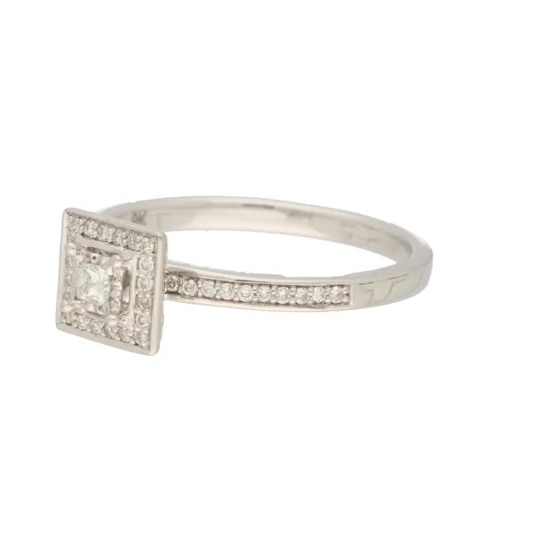 9ct White Gold Princess Cut 0.20ct Diamond Halo Ring272164