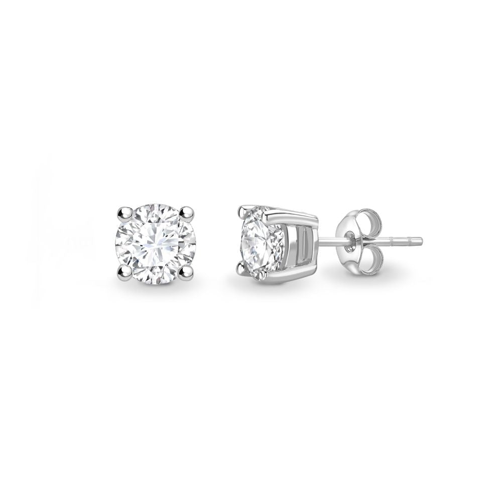 9ct White Gold Round Brilliant Cut Diamond 0.21ct Stud EarringsER2476