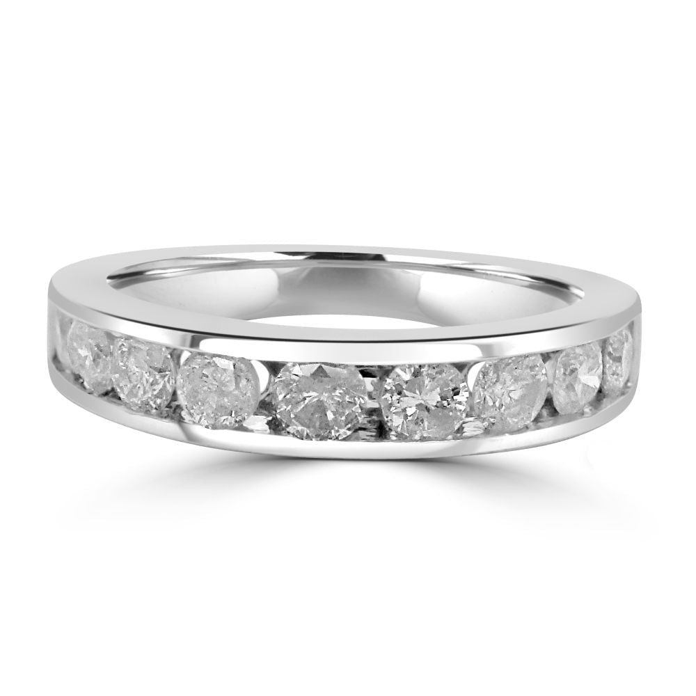 9ct White Gold Round Brilliant Cut Diamond 0.91ct Channel Eternity RingWWW3286
