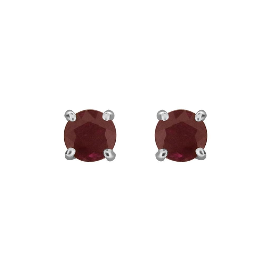9ct White Gold Ruby Round Brilliant Cut 1.16ct Stud EarringsWWW450