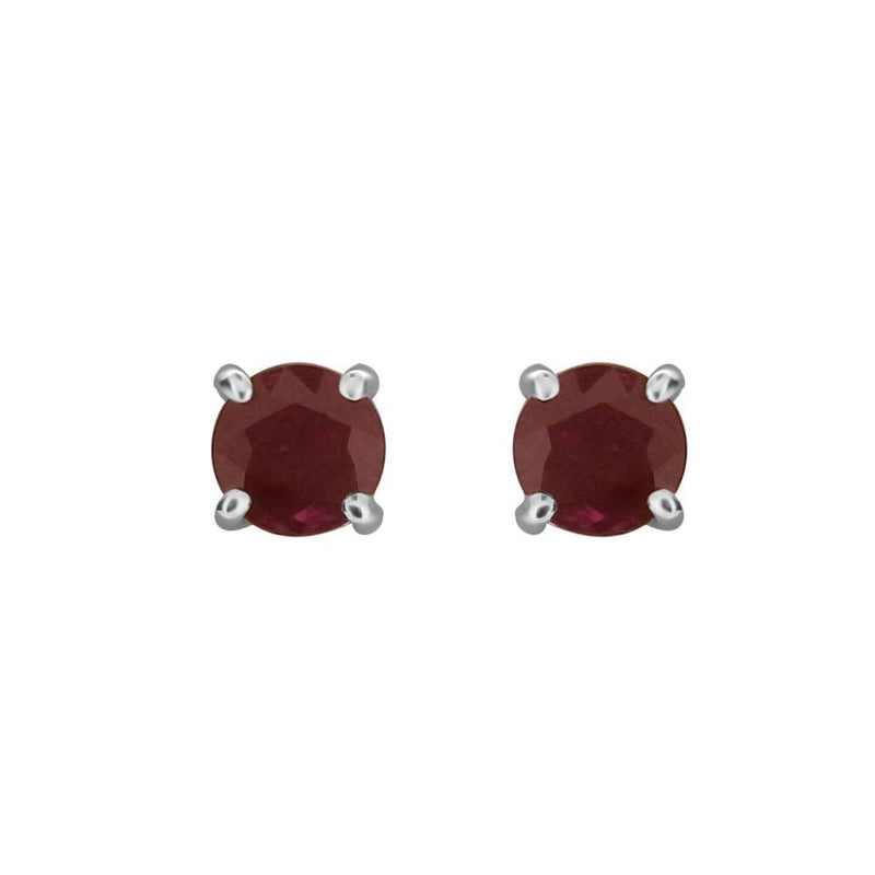 9ct White Gold Ruby Round Brilliant Cut 1.16ct Stud EarringsWWW450