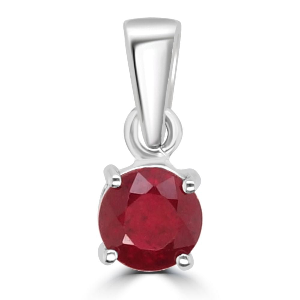 9ct White Gold Ruby Round Cut 0.46ct PendantBWZ26