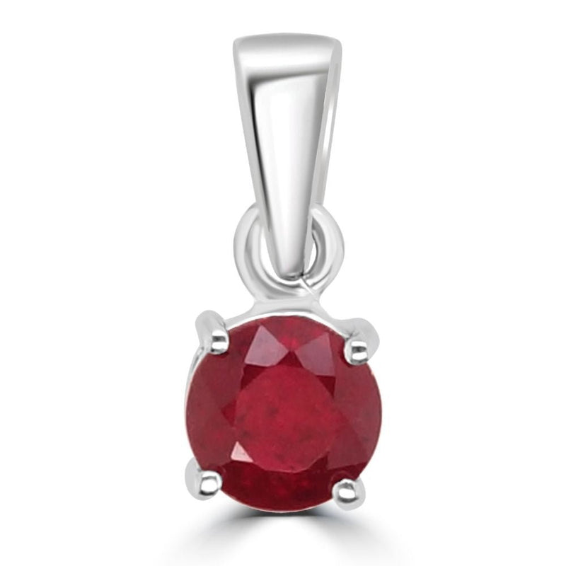 9ct White Gold Ruby Round Cut 0.46ct PendantBWZ26