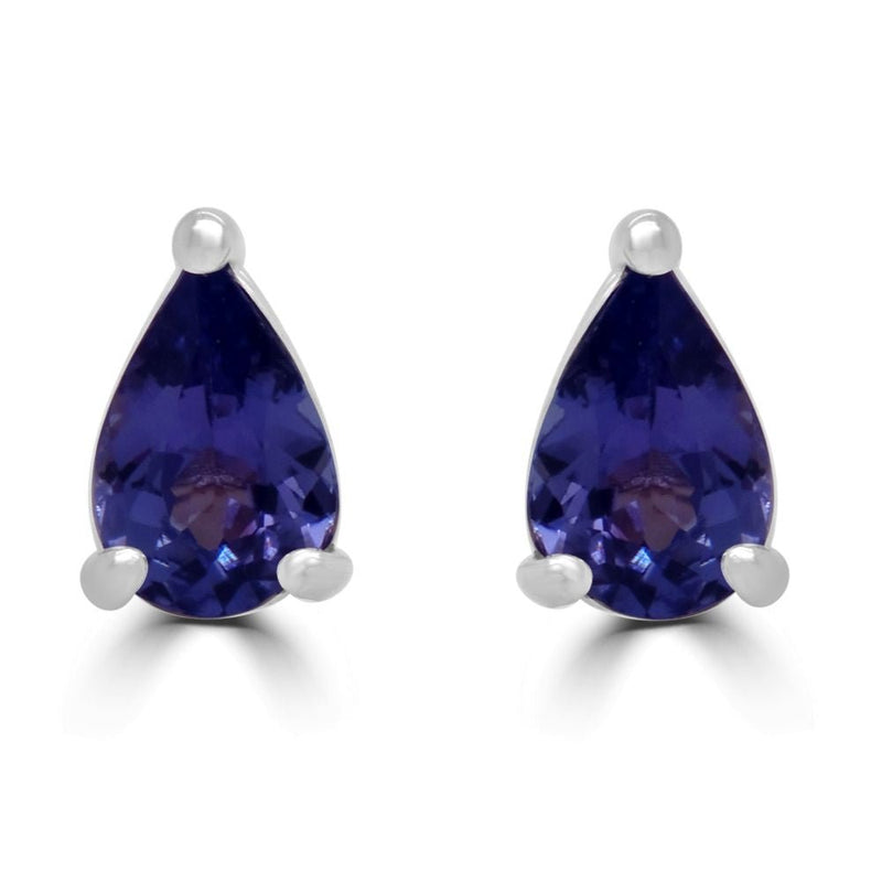 9ct White Gold Tanzanite Pear Cut 0.76ct Stud EarringsWWW2438