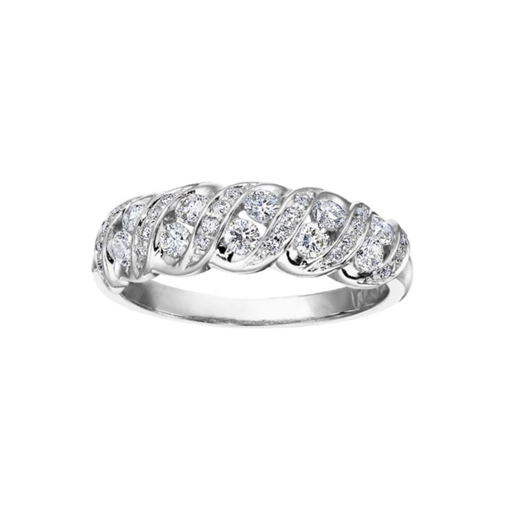 9ct White Gold Twisted Diamond Half Eternity Ring 0.50ct