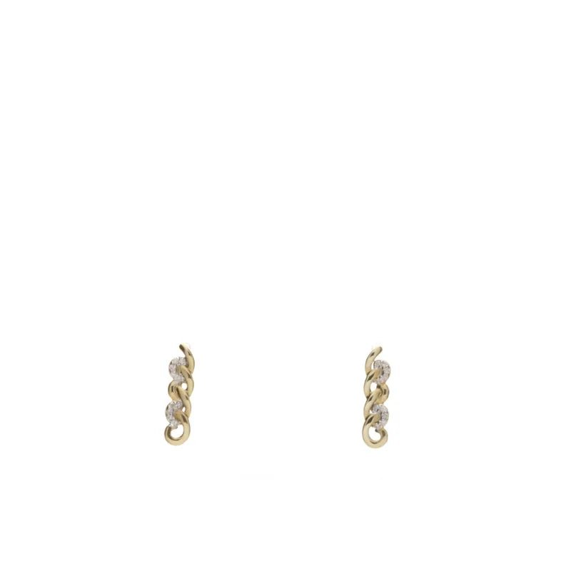 9ct Yellow Gold 0.05ct Diamond Chain Link Stud Earrings274817