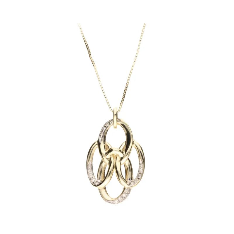 9ct Yellow Gold 0.072ct Diamond Oval Linked Pendant274841