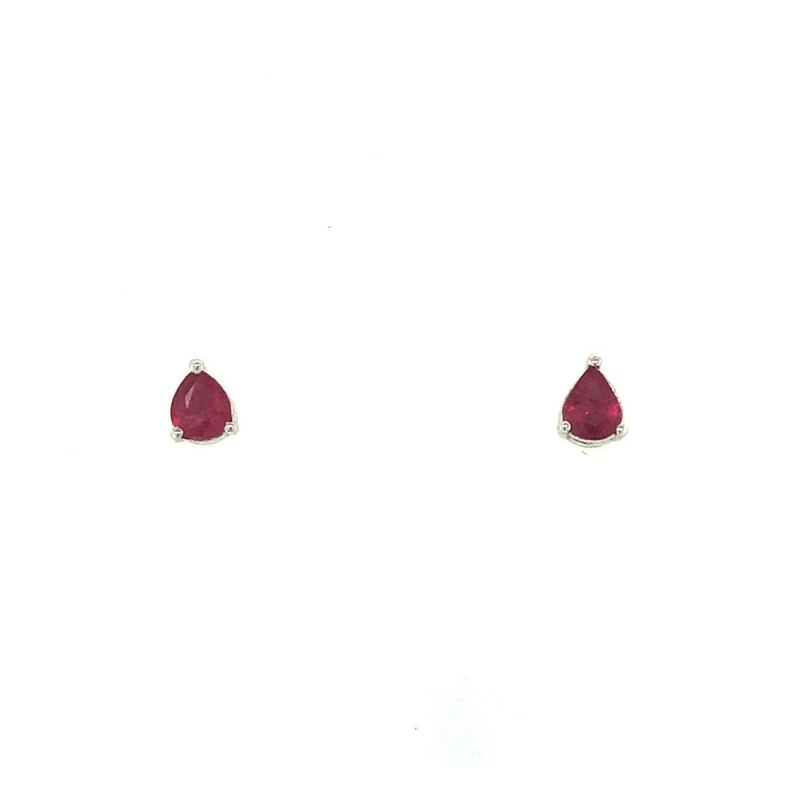 9ct Yellow Gold 0.61ct Pear Cut Ruby Stud Earrings