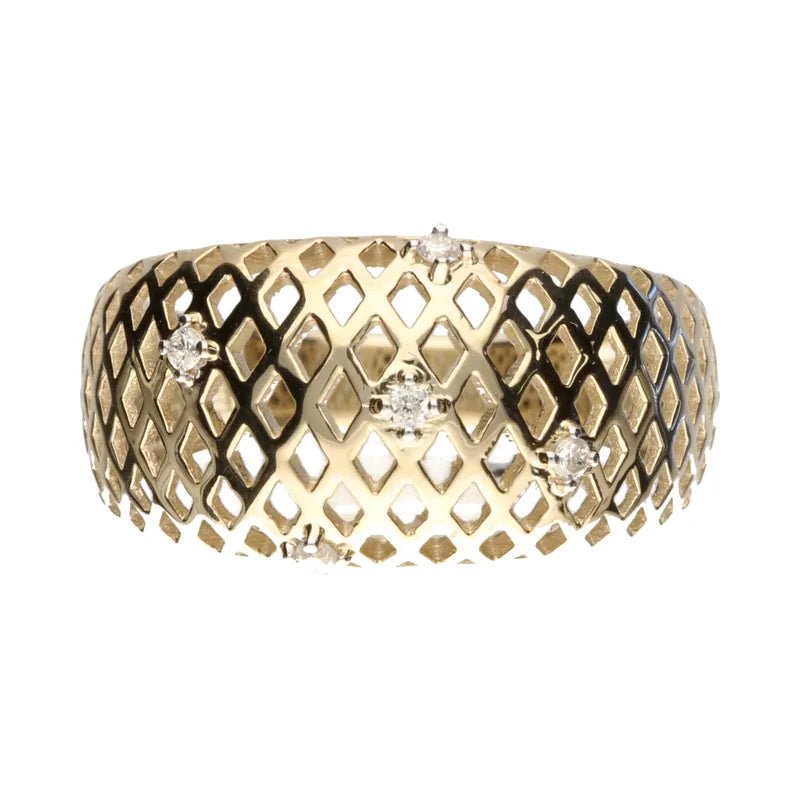 9ct Yellow Gold 0.62ct Diamond Lattice Ring274806