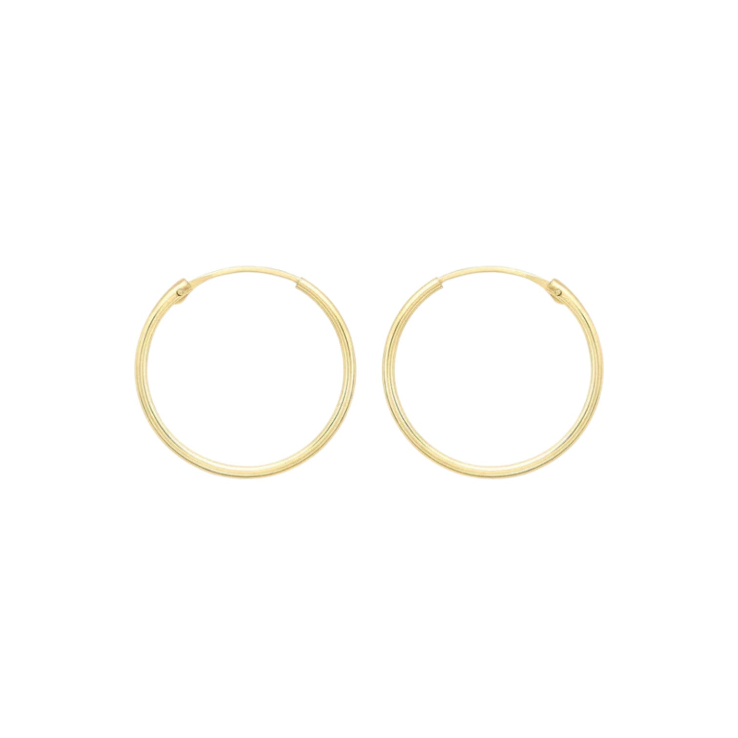 9ct Yellow Gold 18mm Sleeper Hoop Earrings
