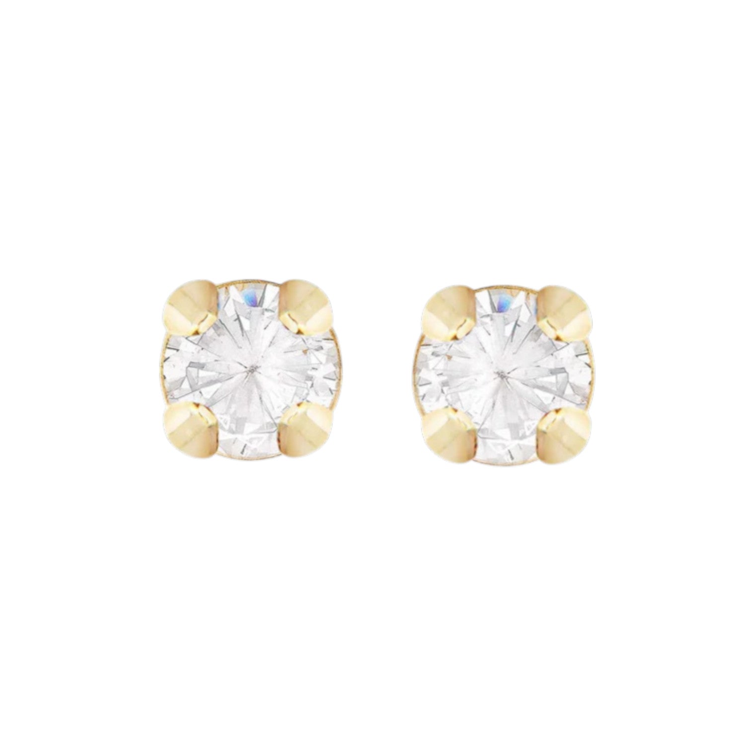 9ct Yellow Gold 3mm Round CZ Stud Earrings