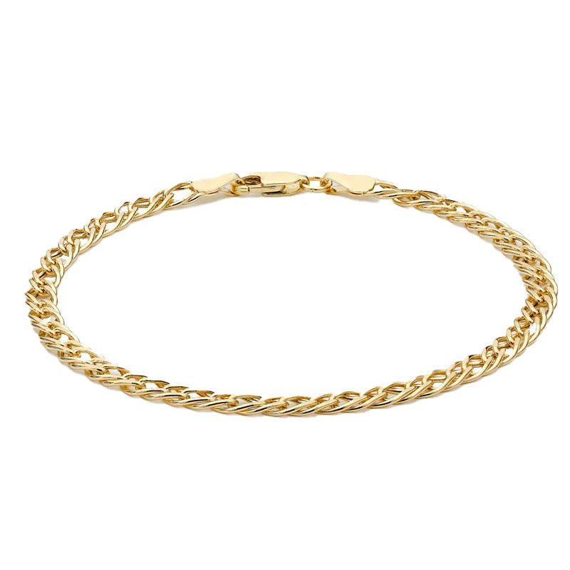 9ct Yellow Gold 4mm Diamond Cut Double - Curb Bracelet 19cm/7.51.23.5832