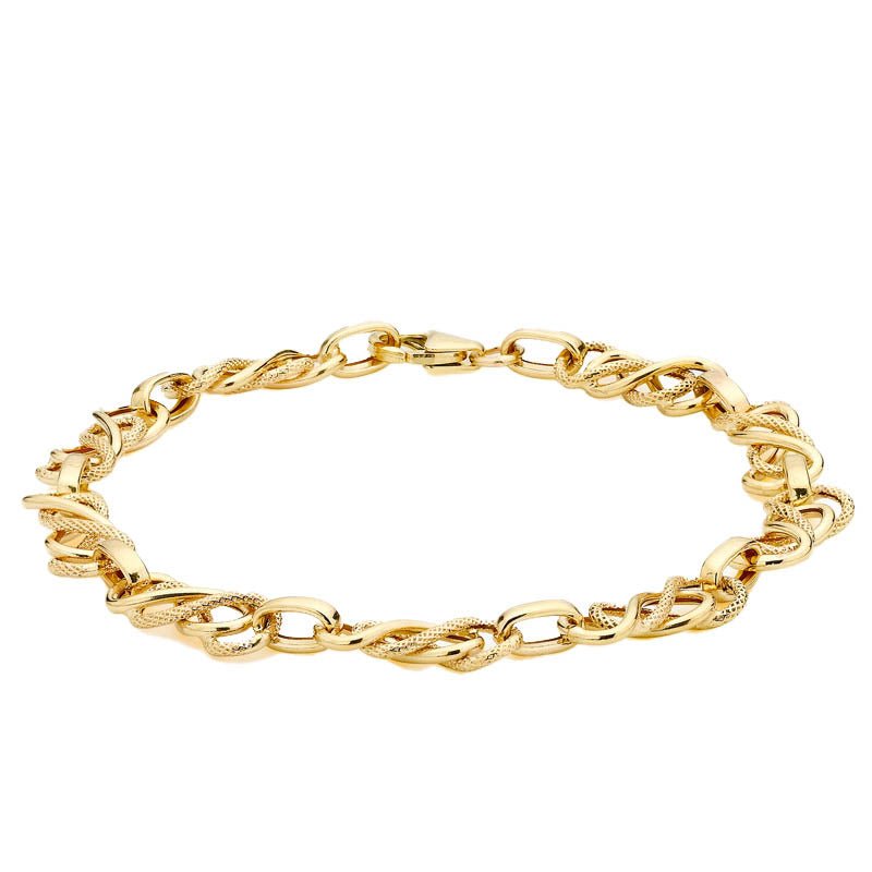 9ct Yellow Gold 7mm Textured Celtic Bracelet 19cm/7.51.21.5912