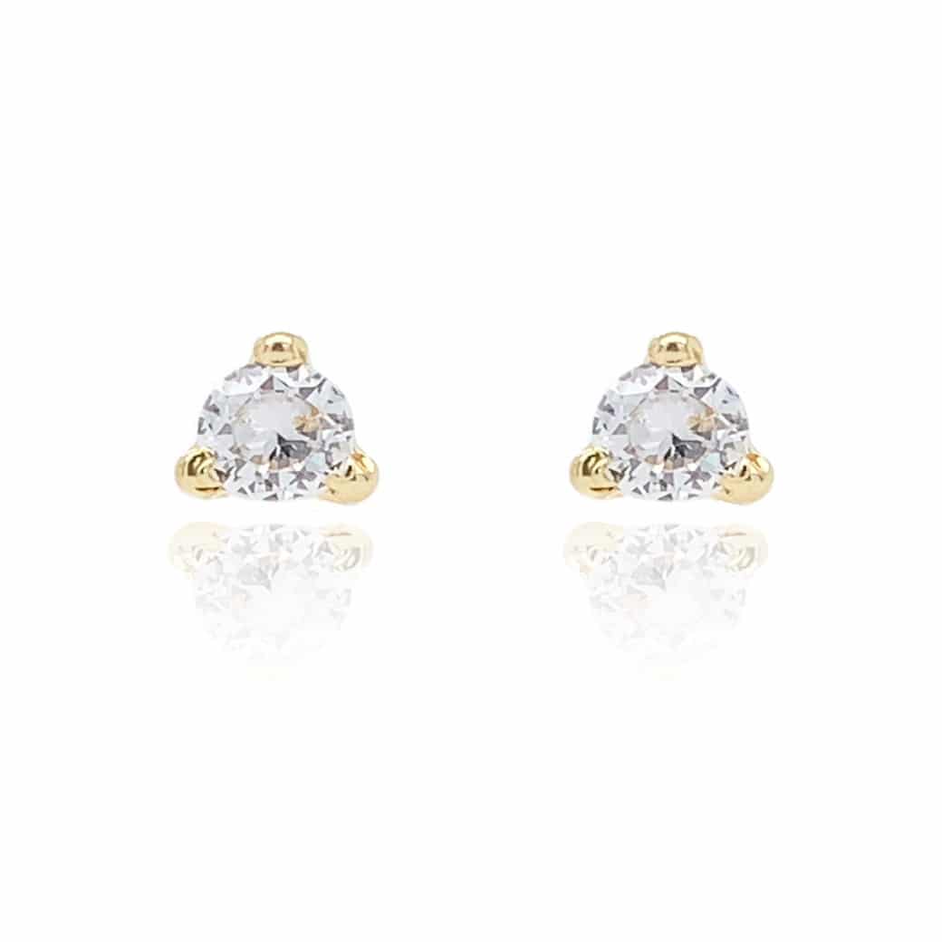 9ct Yellow Gold Cubic Zirconia Trilliant Earrings