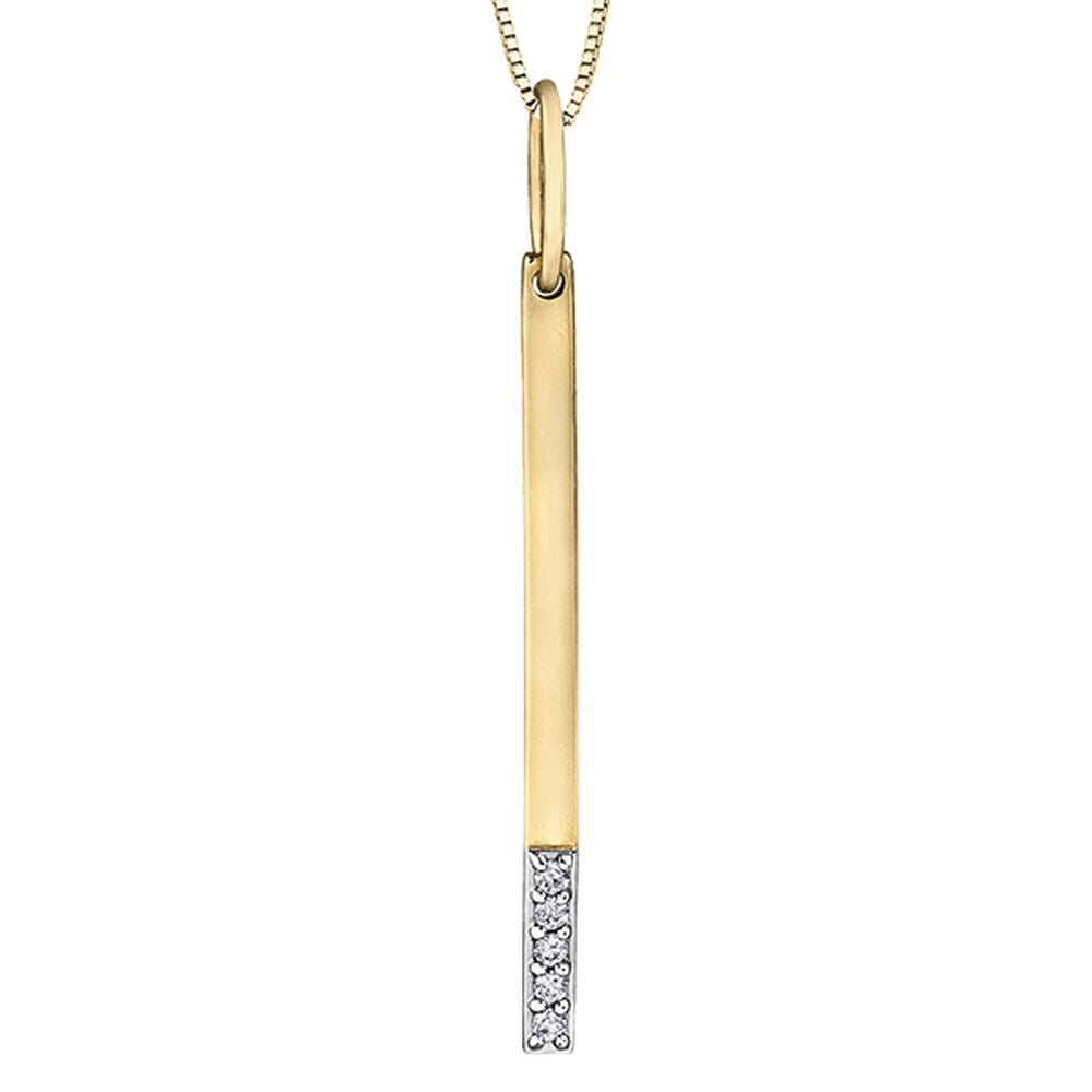 9ct Yellow Gold & Diamond Bar Pendant 0.10ct69807-P3460/10C-10