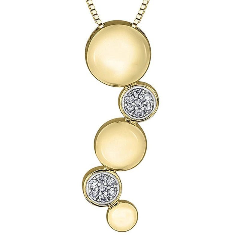 9ct Yellow Gold & Diamond Bubble Pendant 0.098ct69807-P3622/10C-10