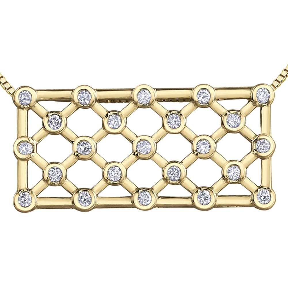 9ct Yellow Gold & Diamond Lattice Bar Pendant 0.52ct69807-P4158/50C-10
