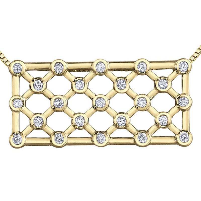9ct Yellow Gold & Diamond Lattice Bar Pendant 0.52ct69807-P4158/50C-10