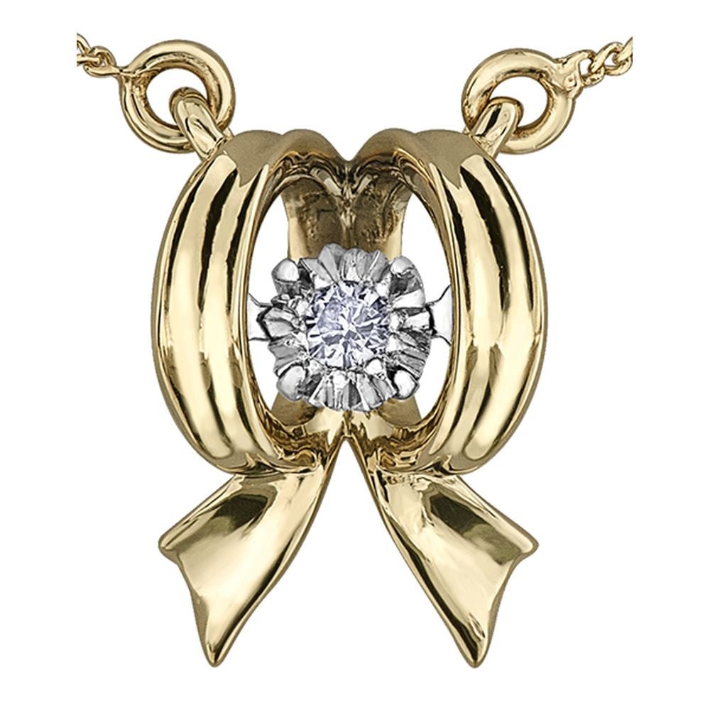 9ct Yellow Gold Floating Diamond Pendant 0.02ct69807-P4129YW/02C-10