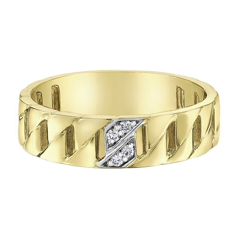 9ct Yellow Gold Interwoven Pave Diamond Band Ring .06ct69807-L4935G