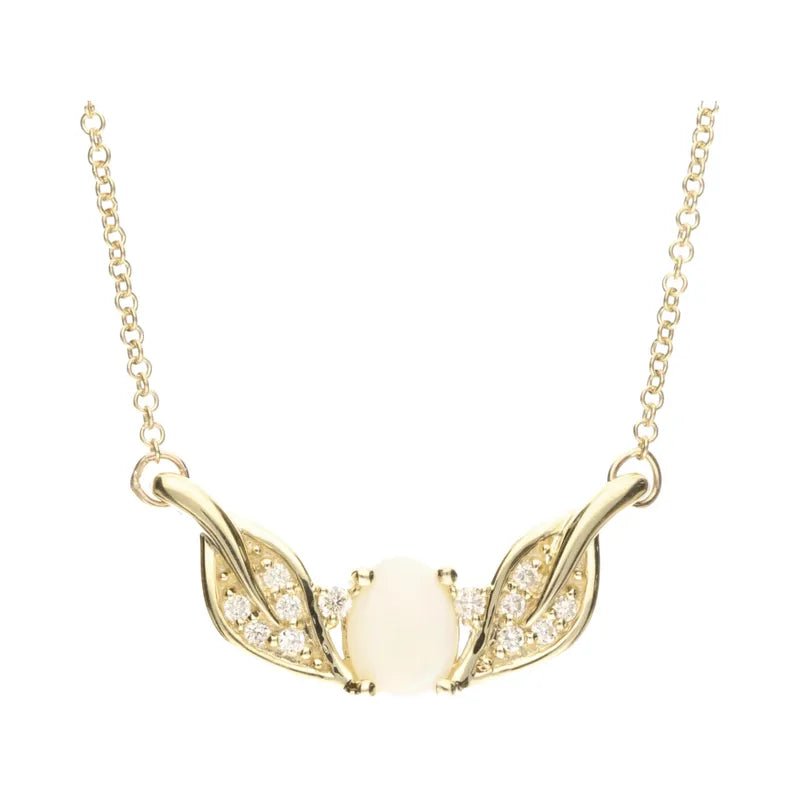 9ct Yellow Gold Opal & 0.90ct Diamond Necklace274854