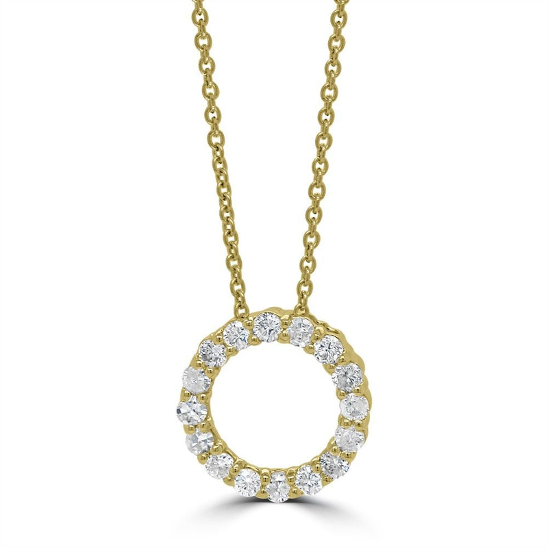 9ct Yellow Gold Round 0.50ct Diamond Circle Pendant