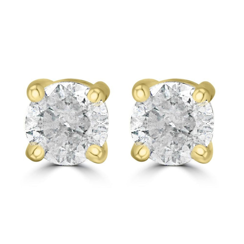9ct Yellow Gold Round Brilliant Cut Diamond 0.36ct Stud EarringsWWW2814