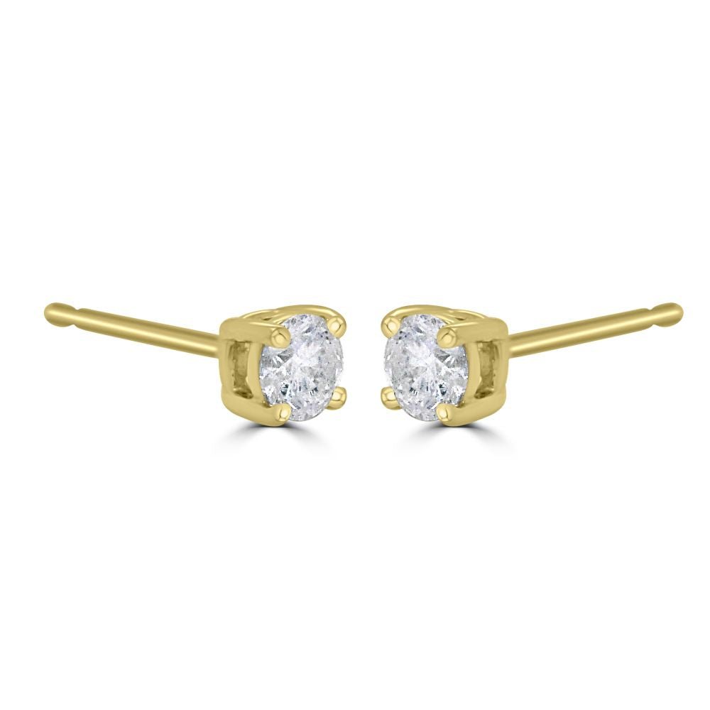 9ct Yellow Gold Round Brilliant Cut Diamond 0.36ct Stud EarringsWWW2814