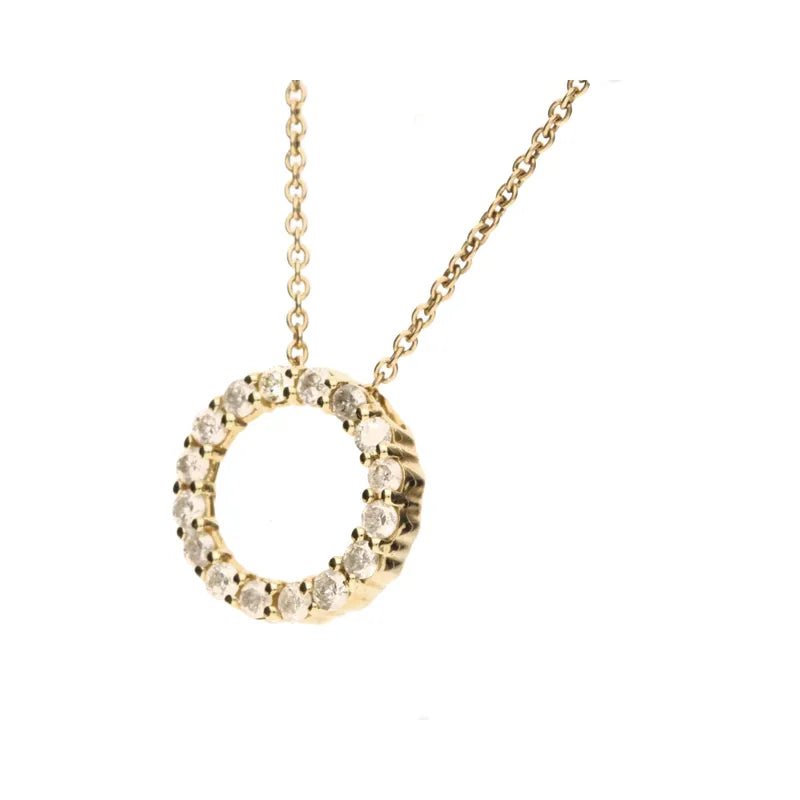 9ct Yellow Gold Round Brilliant Cut Diamond 0.50ct Circle Pendant269389