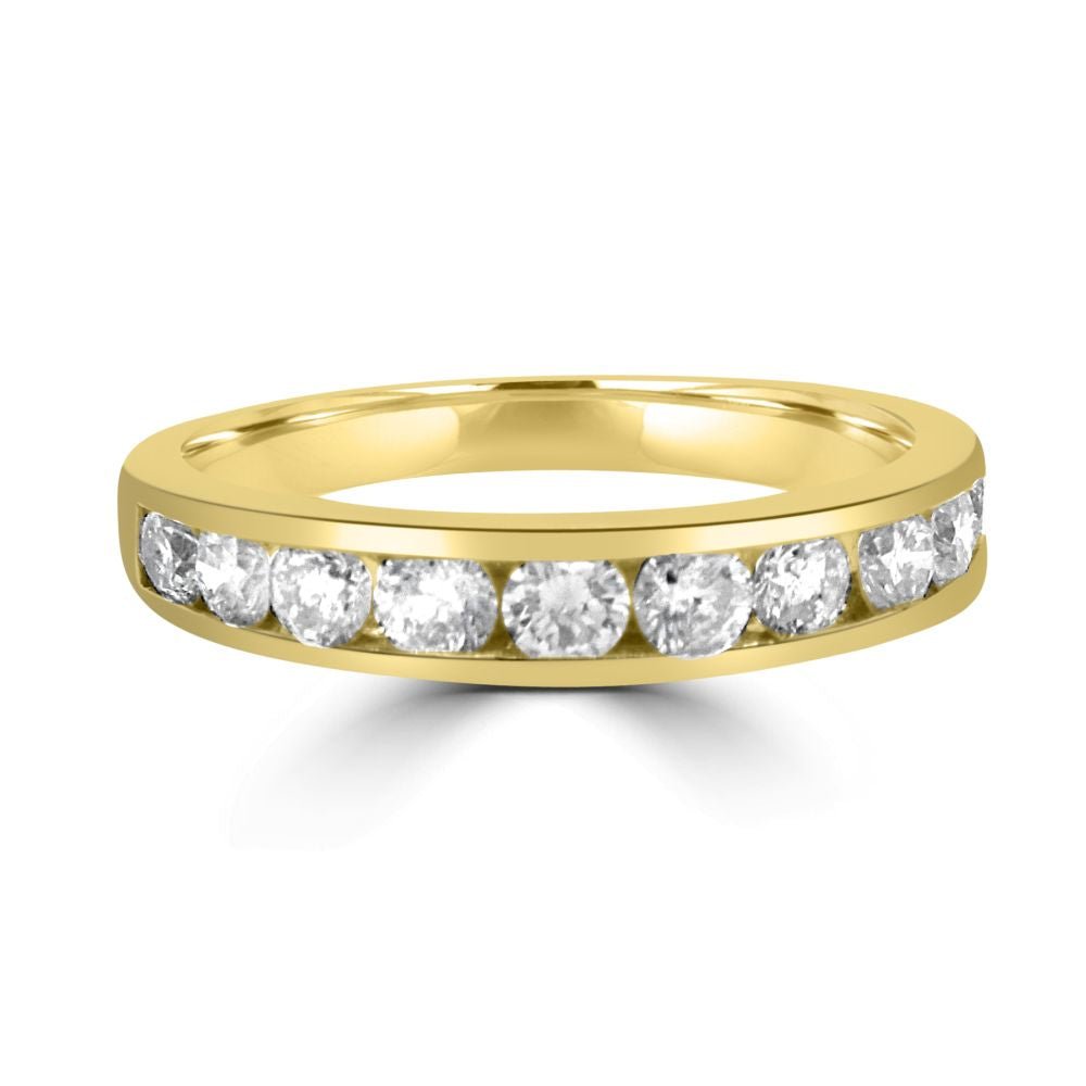 9ct Yellow Gold Round Brilliant Cut Diamond 1.08ct Channel Eternity RingWWW2649