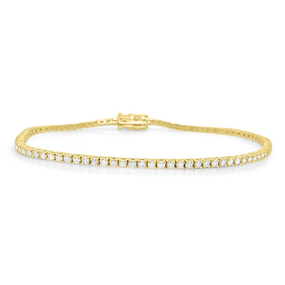 9ct Yellow Gold Round Brilliant Cut Diamond 1.25ct Line BraceletWWW3017