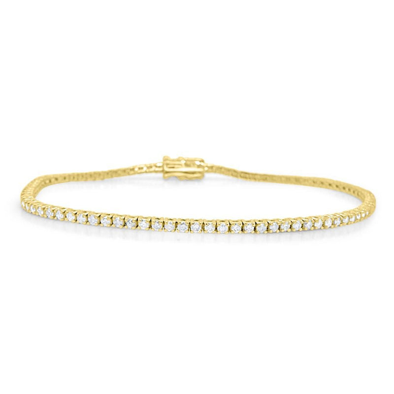 9ct Yellow Gold Round Brilliant Cut Diamond 1.25ct Line BraceletWWW3017