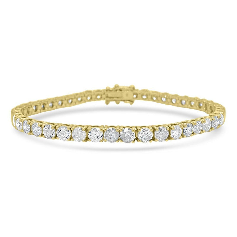 9ct Yellow Gold Round Brilliant Cut Diamond 9.51ct Line BraceletWWW3180