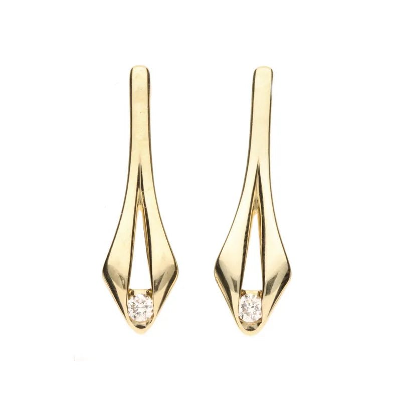 9ct Yellow Gold Single Stone Drop Earrings 0.12ct254234