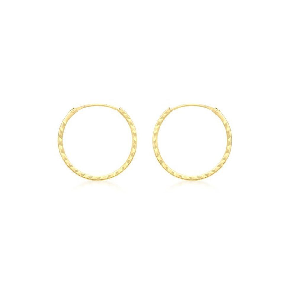 9ct Yellow Gold Sleeper Hoop Earrings