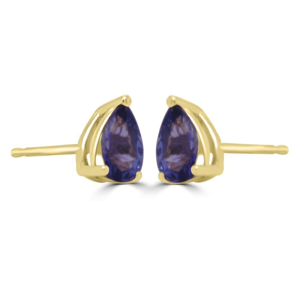 9ct Yellow Gold Tanzanite Pear Cut 0.71ct Stud EarringsWWW2433
