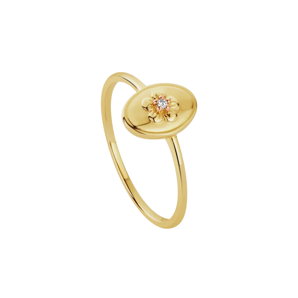 Clogau Nature's Wonder 9ct Solid Gold Forget-Me-Not Ring with Diamond GFMN0764