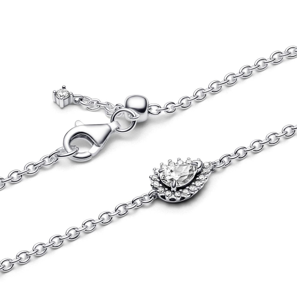 PANDORA Sparkling Pear Halo Chain Bracelet 593001C01