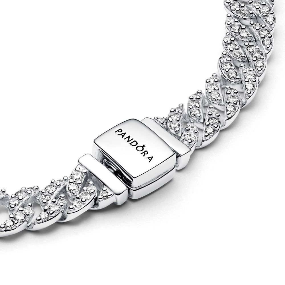 PANDORA Timeless Pave Cuban Chain Bracelet 593008C01
