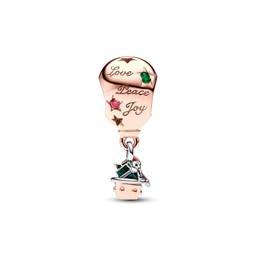 PANDORA Two-tone Santa Claus in Hot Air Balloon Charm 782976C01