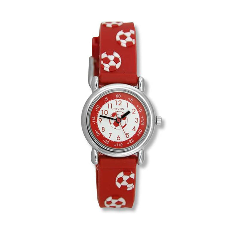 Childrens Red Football Time Teacher Watch