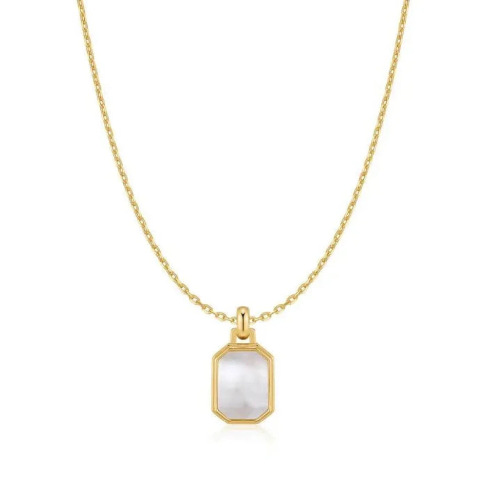 Ania Haie Gold Square Mother-of-Pearl Necklace N072-02G