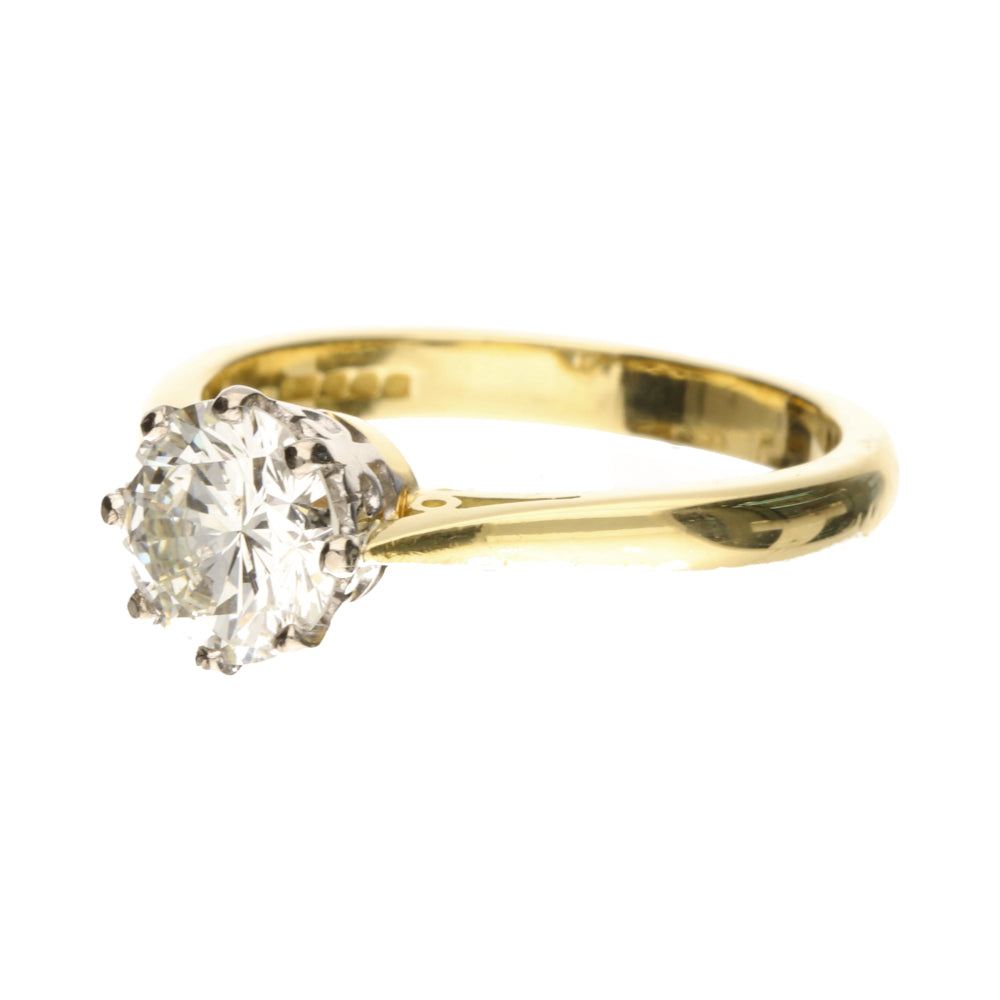 Pre-Owned 18ct Yellow Gold 1.25ct Diamond Solitaire Ring