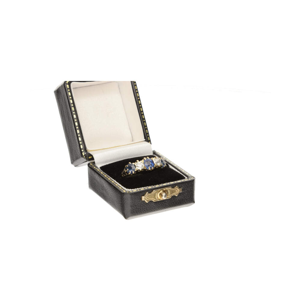 Pre-Owned 18ct Yellow Gold 5 Stone Old Cut Sapphire &amp; Diamond Ring