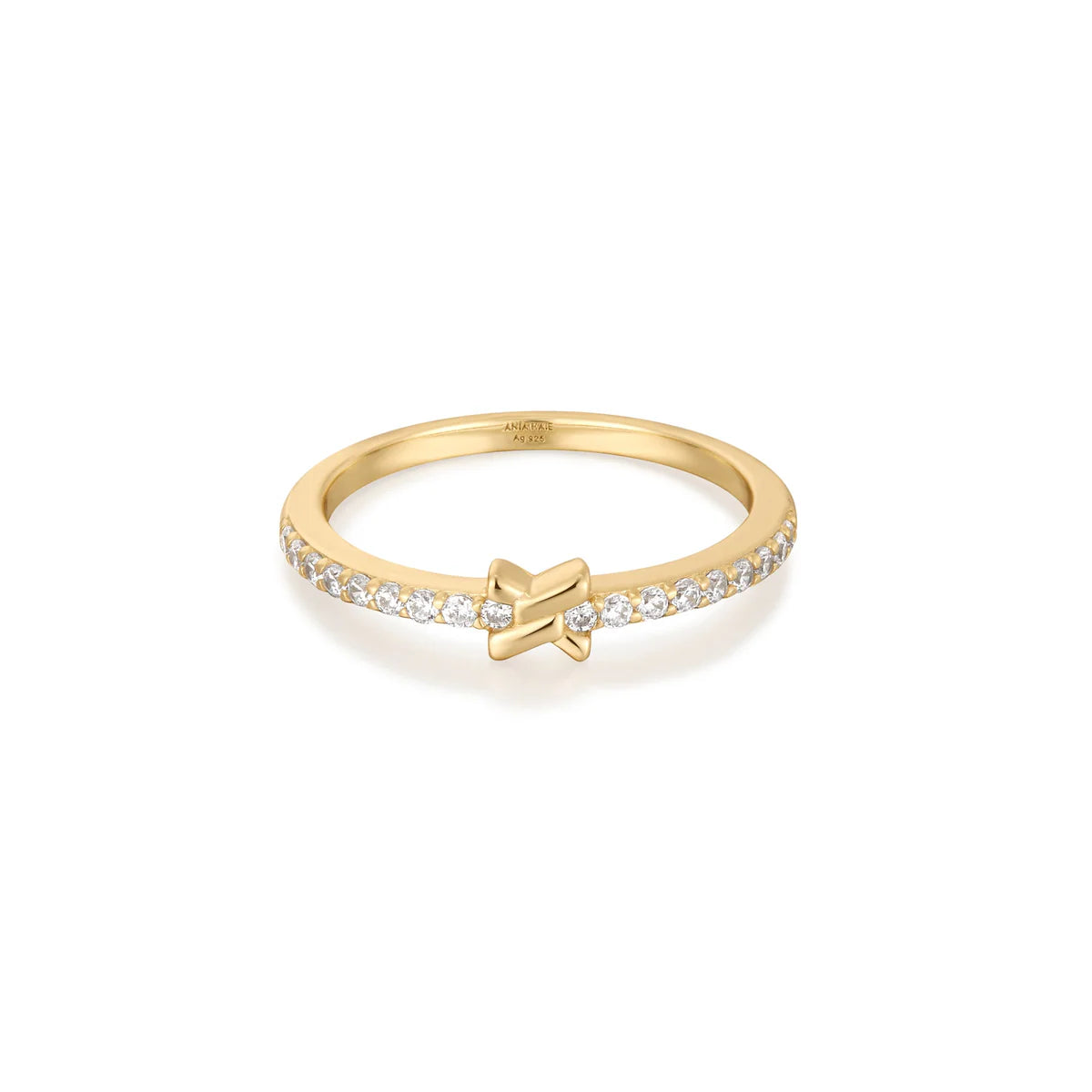 Ania Haie Gold Cross Cubic Zirconia Ring R061-01G-52