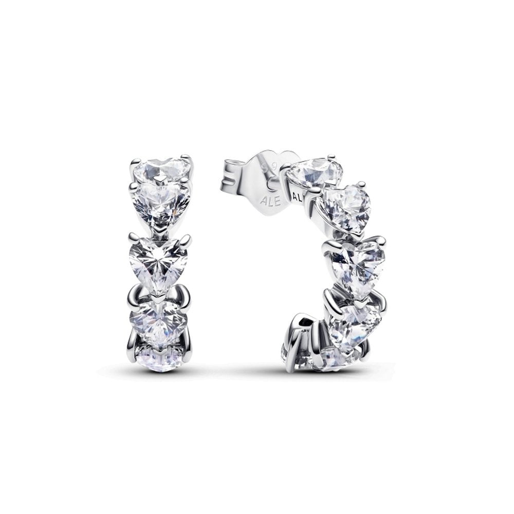 PANDORA Sparkling Hearts Open Hoop Earrings 293657C01 image 0