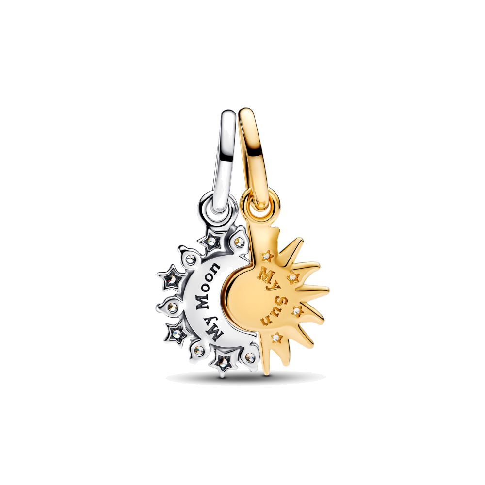 PANDORA Splittable Sun &amp; Moon Dangle Charm 763585C01 image 1