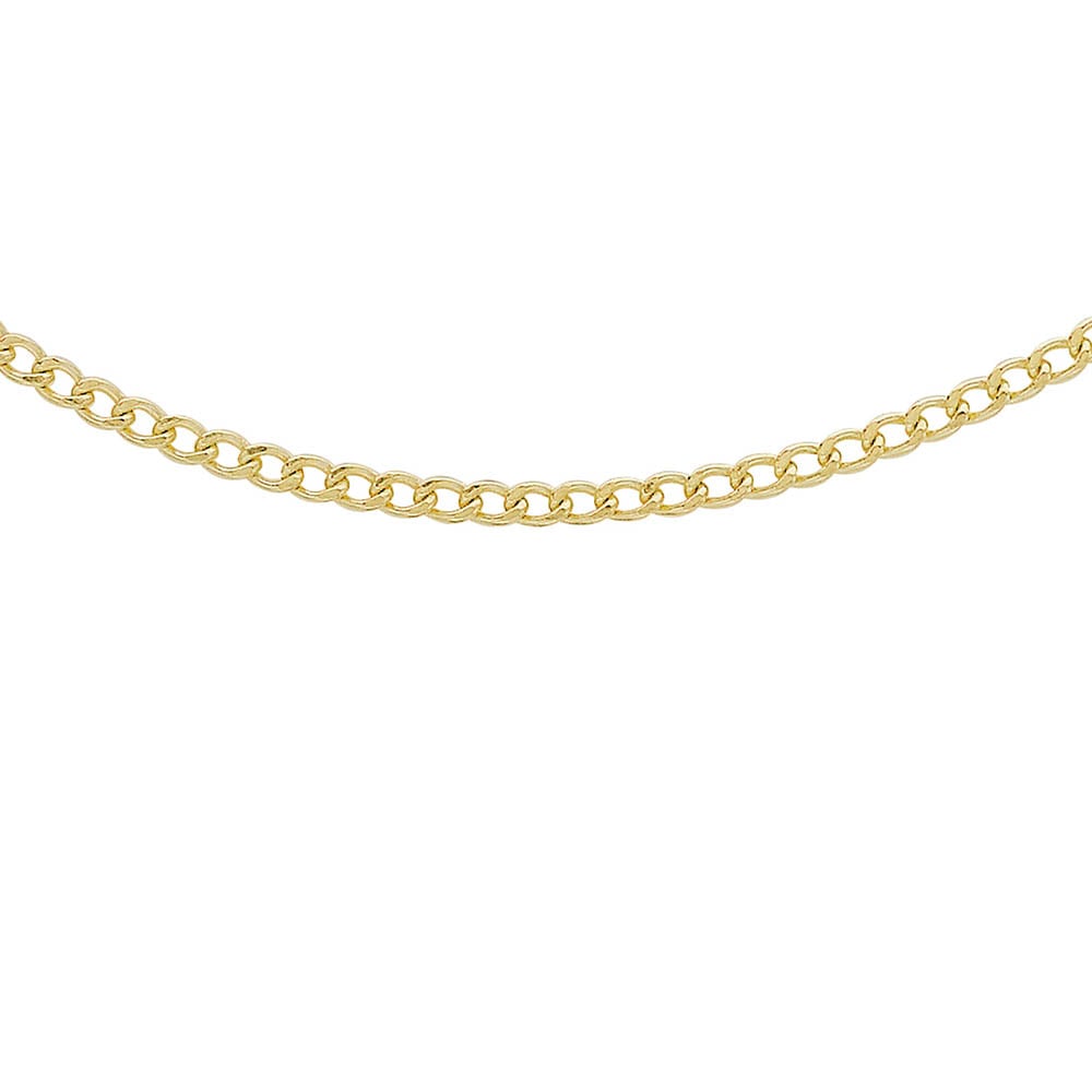 9ct Yellow Gold 50 Flat Curb Chain 51cm/20' image 0