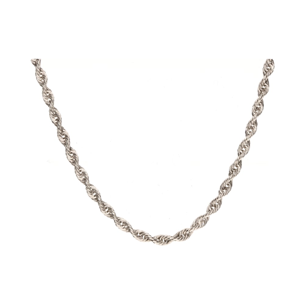 Pre-Owned 9ct White Gold Rope Chain 18inch image 0